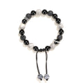 Black agate map stone volcanic bracelet in diamond shape for men and women