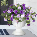Plastic European courtyard garden container with artificial silk flower in multiple colour options