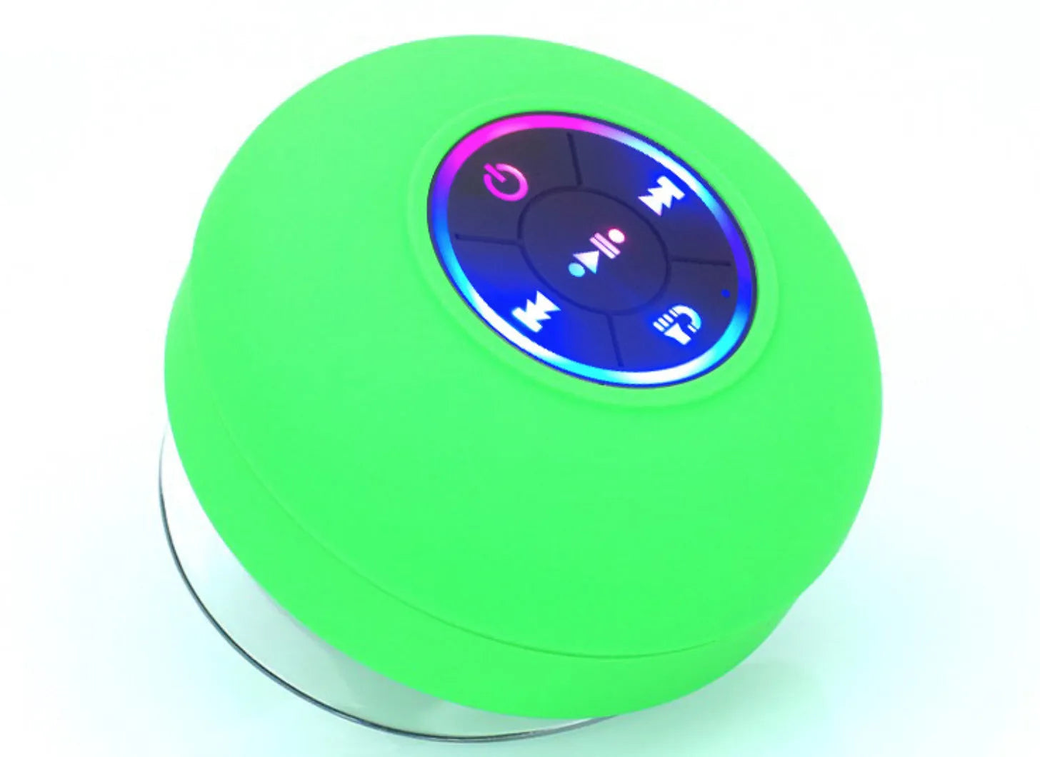 BTS07 large suction cup waterproof Bluetooth speaker with coloured lights, shown in black.