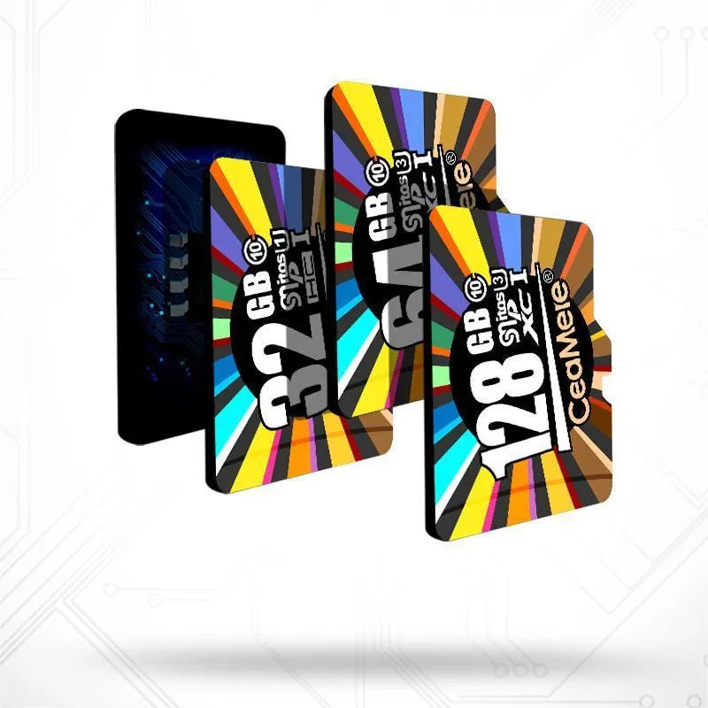 Class 10 TF memory card for mobile phone monitoring, available in 8GB to 256GB capacities