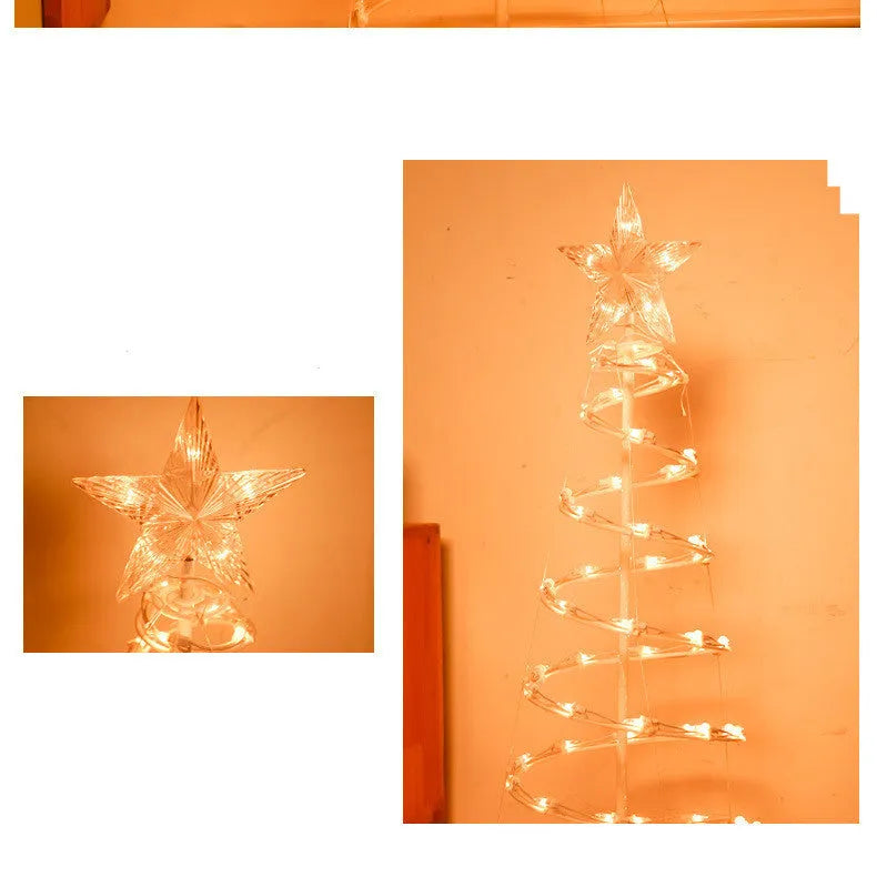 6-foot tall foldable LED spiral Christmas tree light with remote control for indoor and outdoor holiday decoration