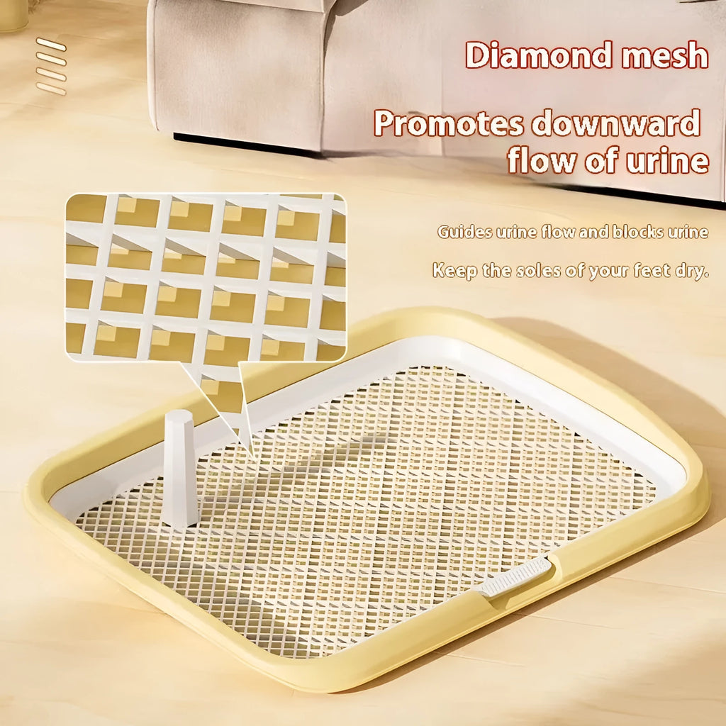 PET plastic fixed-point dog toilet in cream yellow, removable and washable