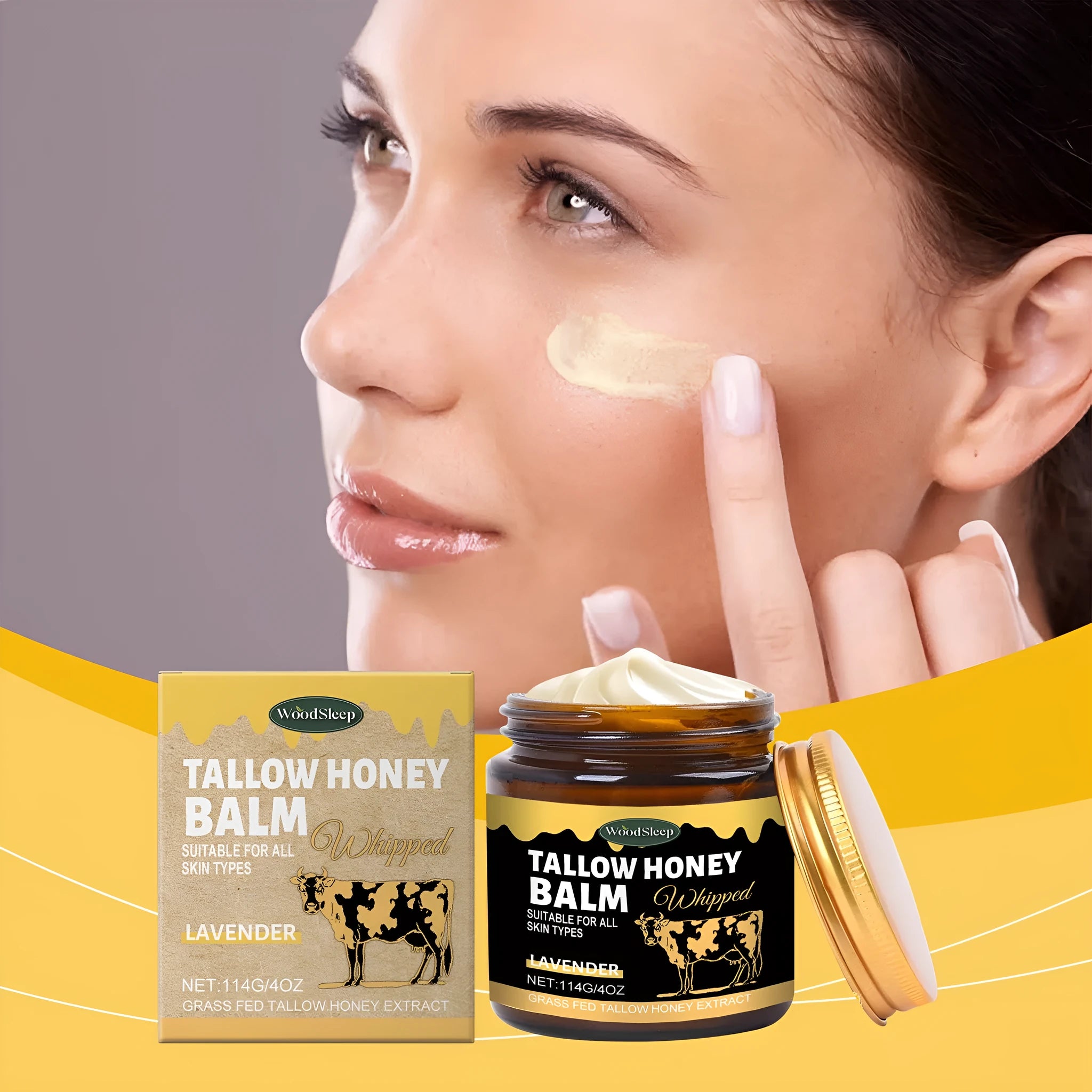 114g jar of Butter Skin Cream moisturiser with honey and lavender extract.
