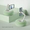 ABS plastic rotating phone and tablet bracket with adjustable clamp and 230mm vertical extension on fabric-covered foam base