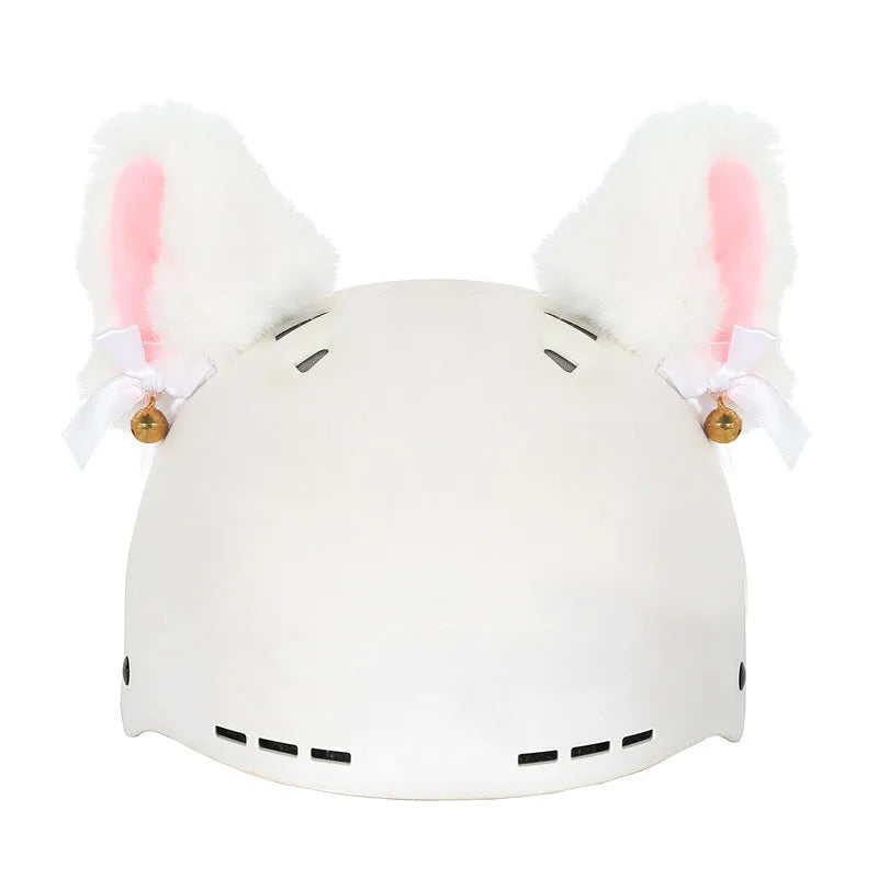 Soft plush cartoon character cover stretched over a pair of black on-ear headphones.