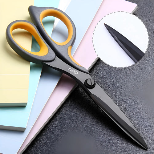 Alloy stainless steel scissors with black plastic handle and 6-inch blades