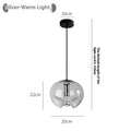 Modern minimalist glass chandelier bedside lamp with 250mm diameter in transparent, amber, or smoky grey light colour options