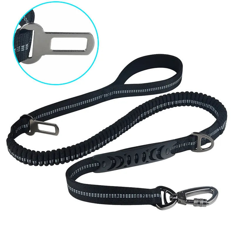Retractable dog rope leash in blue, polyester hand-held lead, 2.5x135cm, for walking