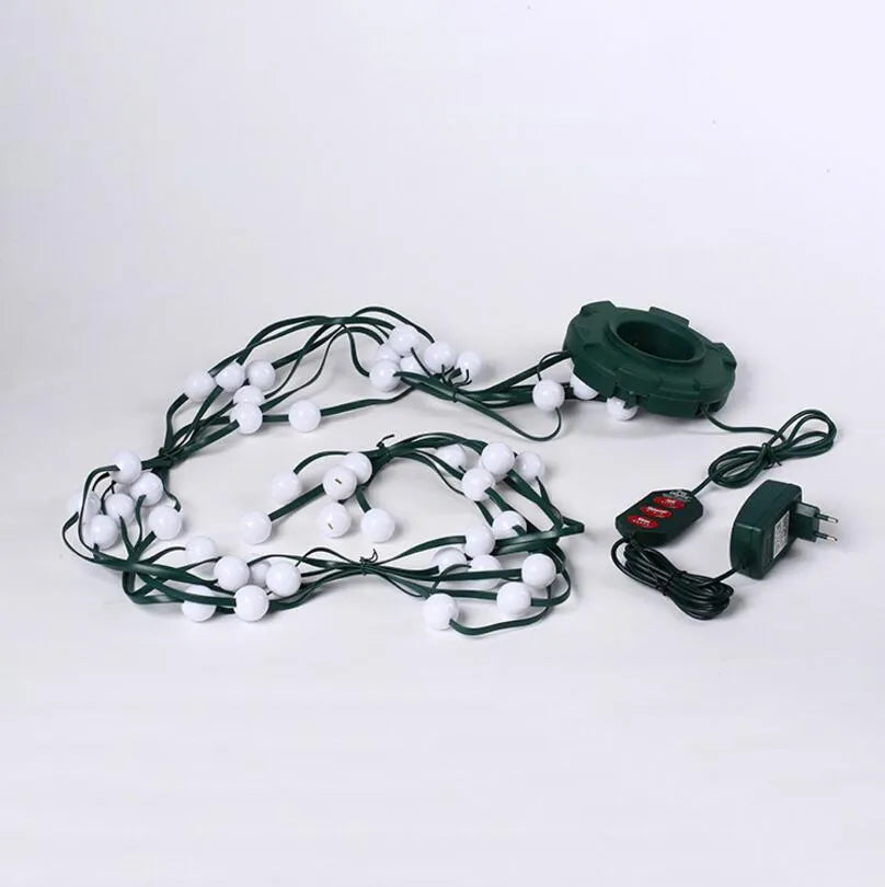 1.8 metre long Christmas tree light string with 64 colour-changing LED lights and a control button.