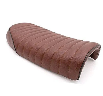 CG125 motorcycle seat cushion modification part, 530mm, shown in Black or Brown with Hump or Straight grain style options
