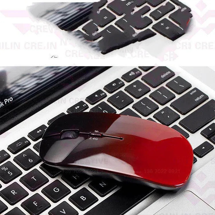 Wireless Bluetooth dual mode slim mouse with 1200 DPI sensor and four way roller in black side view