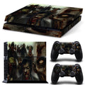 PS4 game console protective film on a console, showing ultra-thin PVC material and high-definition style options.