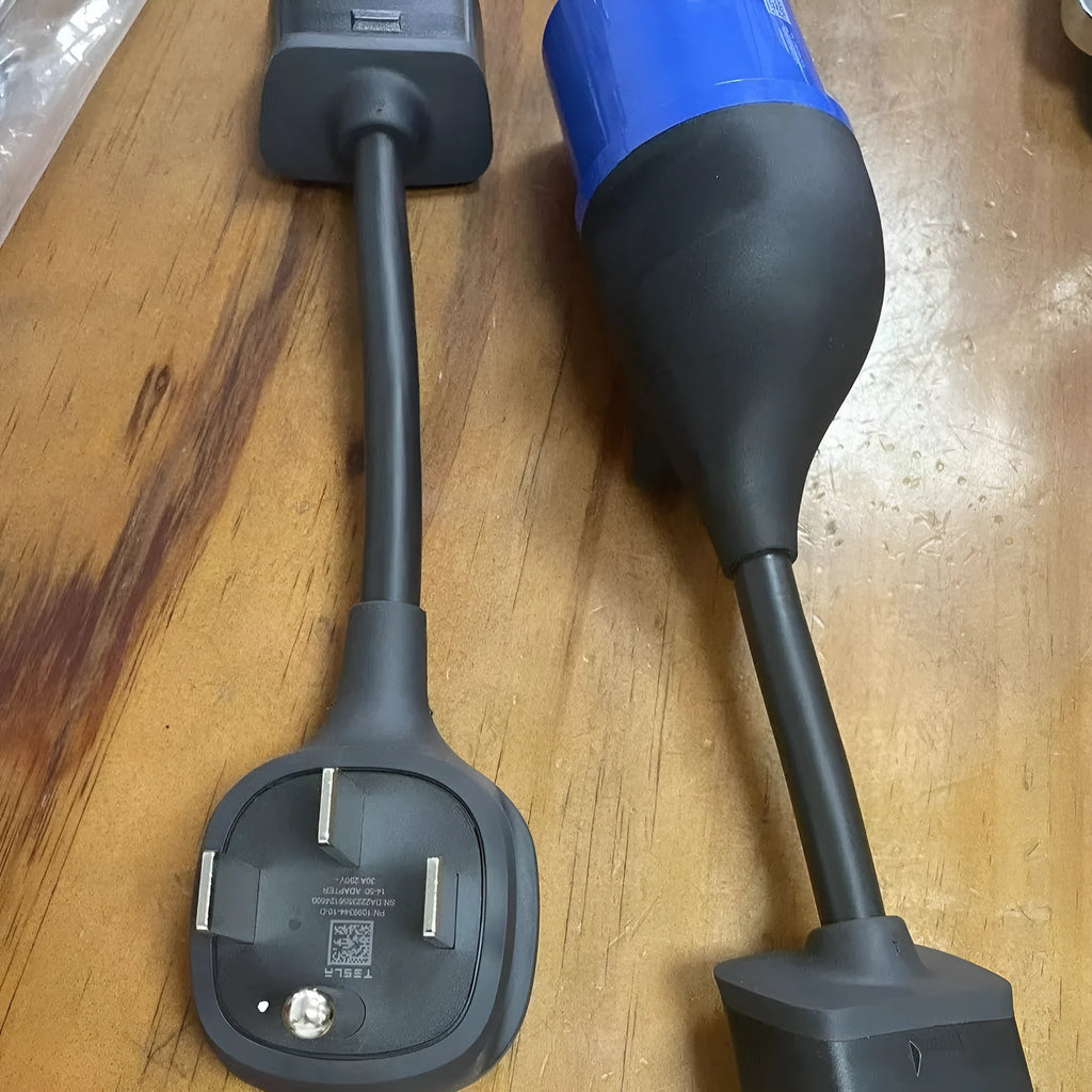American standard adapter with car charger conversion wire showing copper core and polyethylene sheath