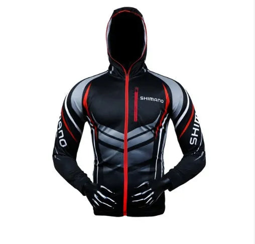 Long-sleeved ice silk fishing suit in black with anti-mosquito and quick-drying features for outdoor use