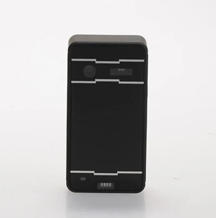 Portable wireless lavalier microphone with magnetic clip next to a smartphone for vlogging.