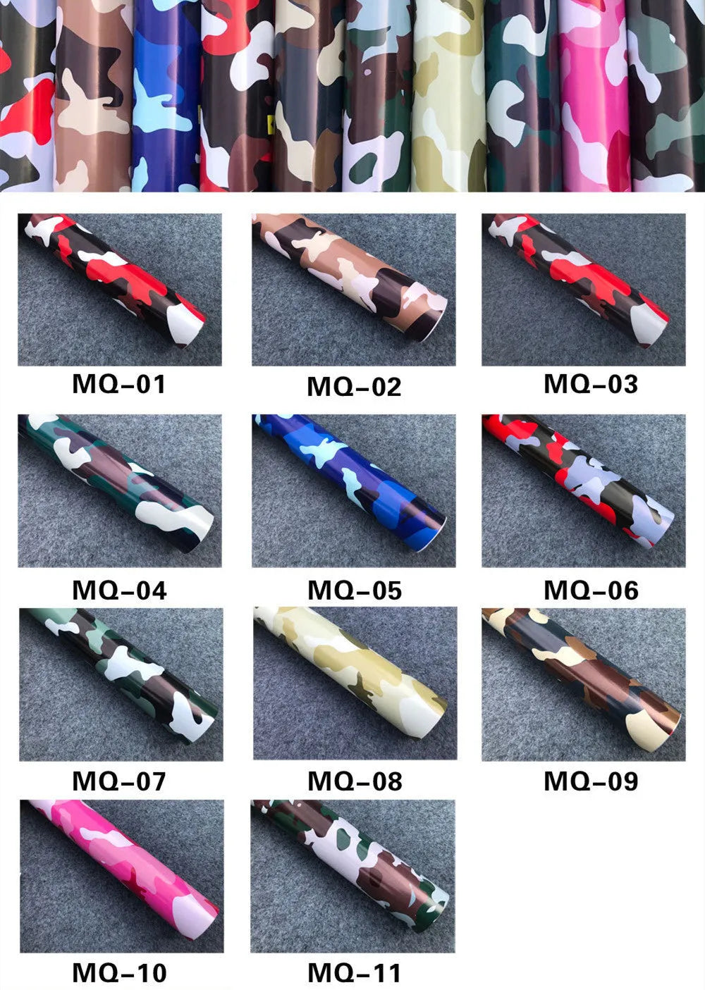 Camouflage car body film self-adhesive sheet 30cm x 1.2m with camouflage pattern for vehicle body styling