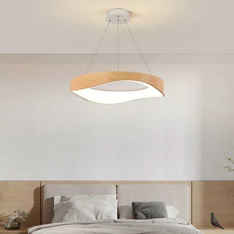 Nordic creative wood grain chandelier 40cm modern simplicity home lighting fixture for bedroom dining room