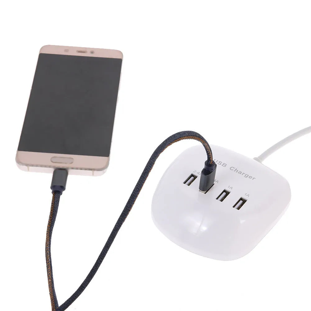 USB charger with choice of EU or US plug styles for 5V 2400mA device charging
