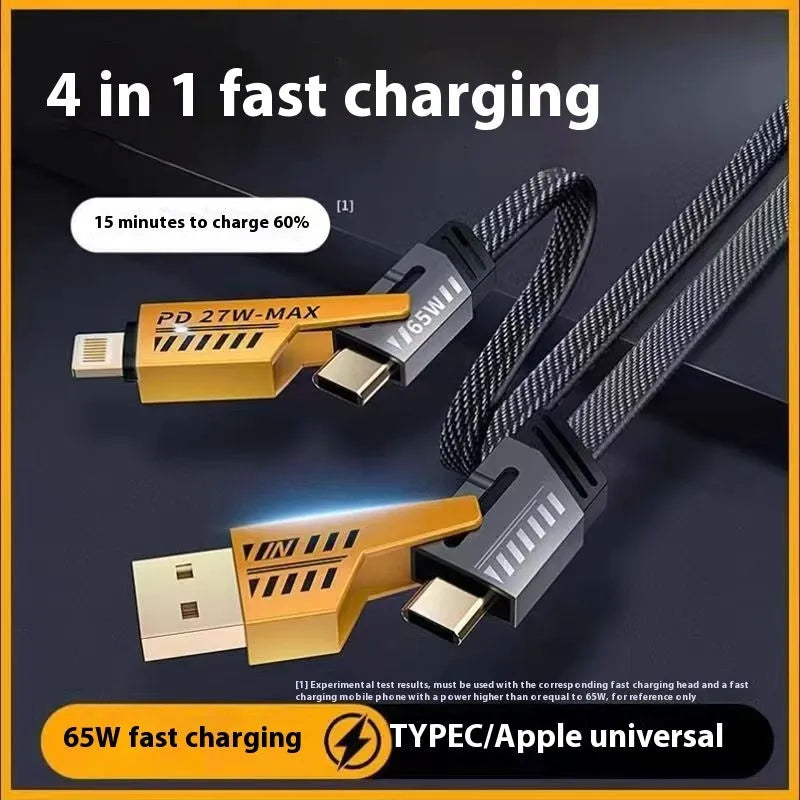Fast charging data cable for Android phone with zinc alloy connector in 1M length, available in deep black colour