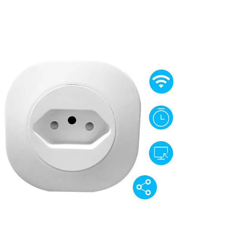 16A smart WiFi socket plug with voice control in EU, US, or Swiss plug style options.