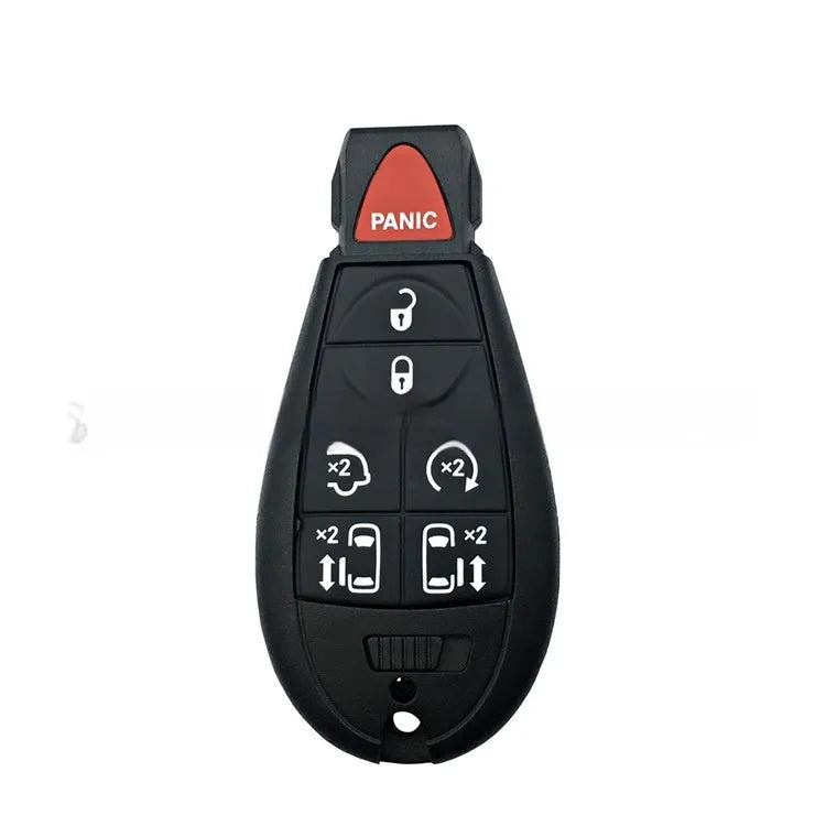 White replacement plastic shell for a Dodge Chrysler credit-card style smart car key fob.