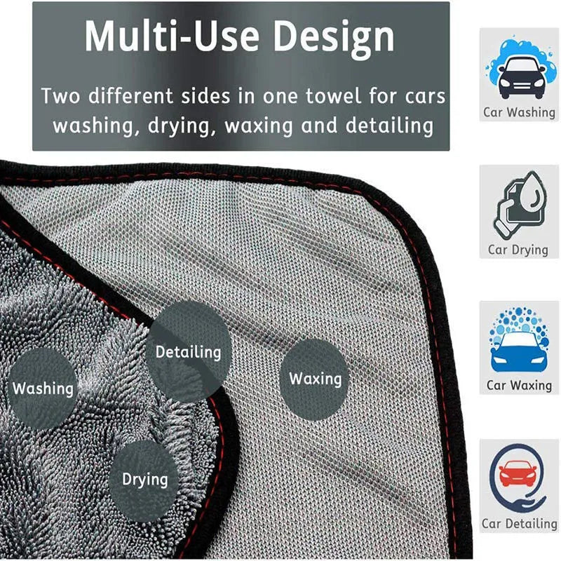 Grey 40cm x 40cm microfiber car wash towel for drying vehicles