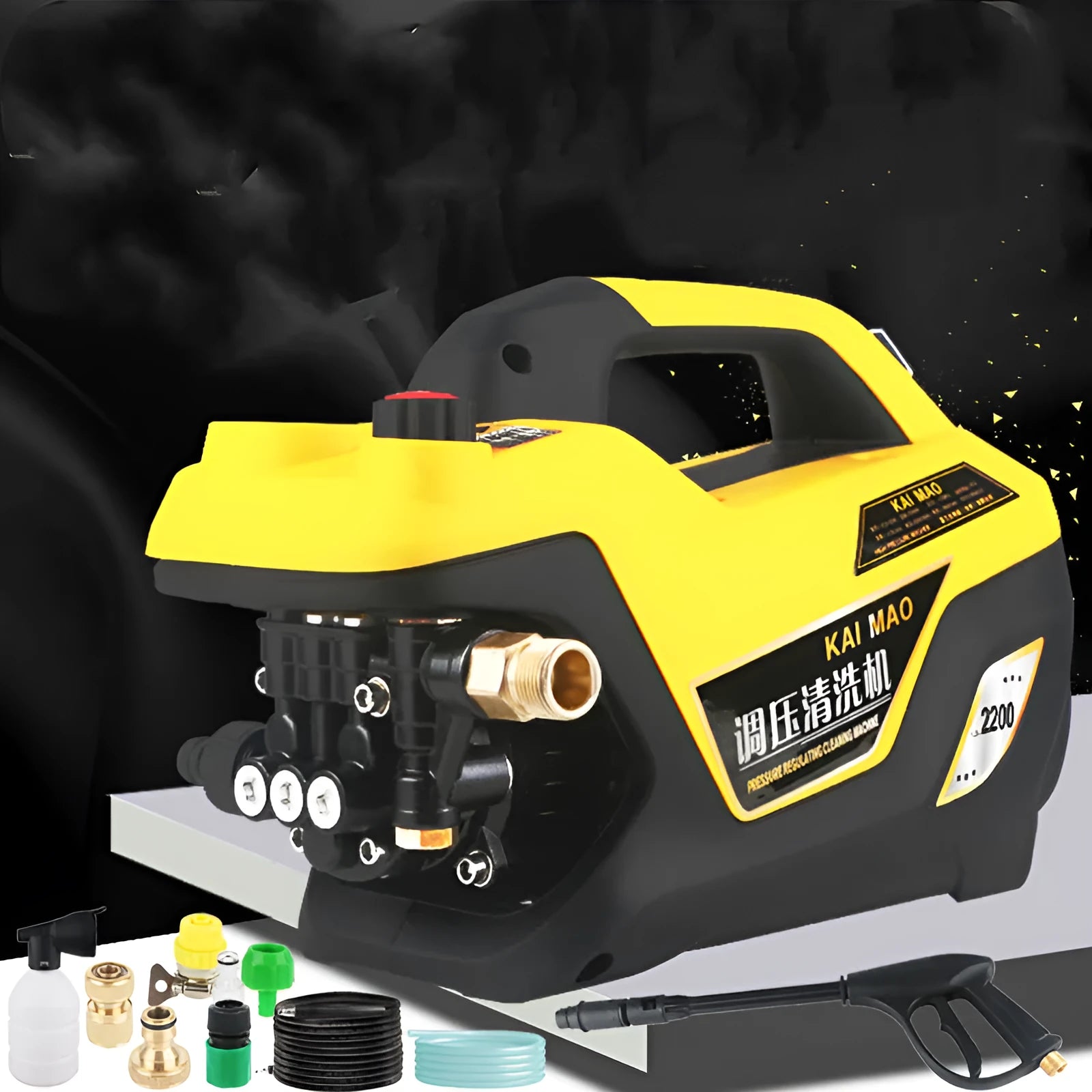 Compact adjustable pressure washer with induction motor 1100W 12L/min 0-15MPa 7m hose foam pot Basic Edition EU plug
