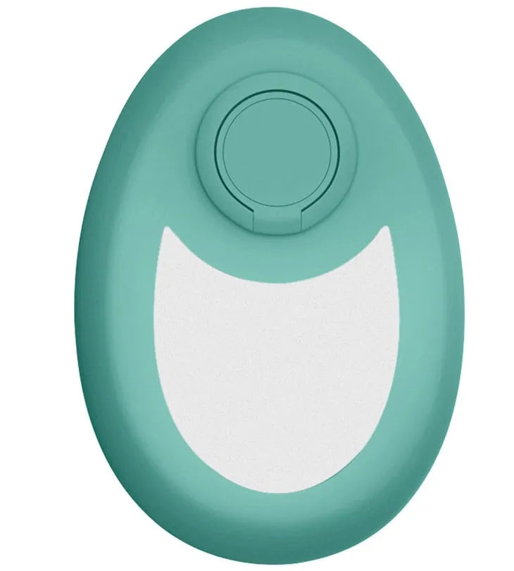 CJEER crystal hair removal device showing nano-glass surface and metal finger ring on compact flat tool