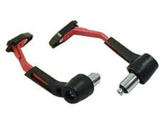 Motorcycle CNC aluminium and plastic handguard decorative ball in black, blue, and red for handlebar protection