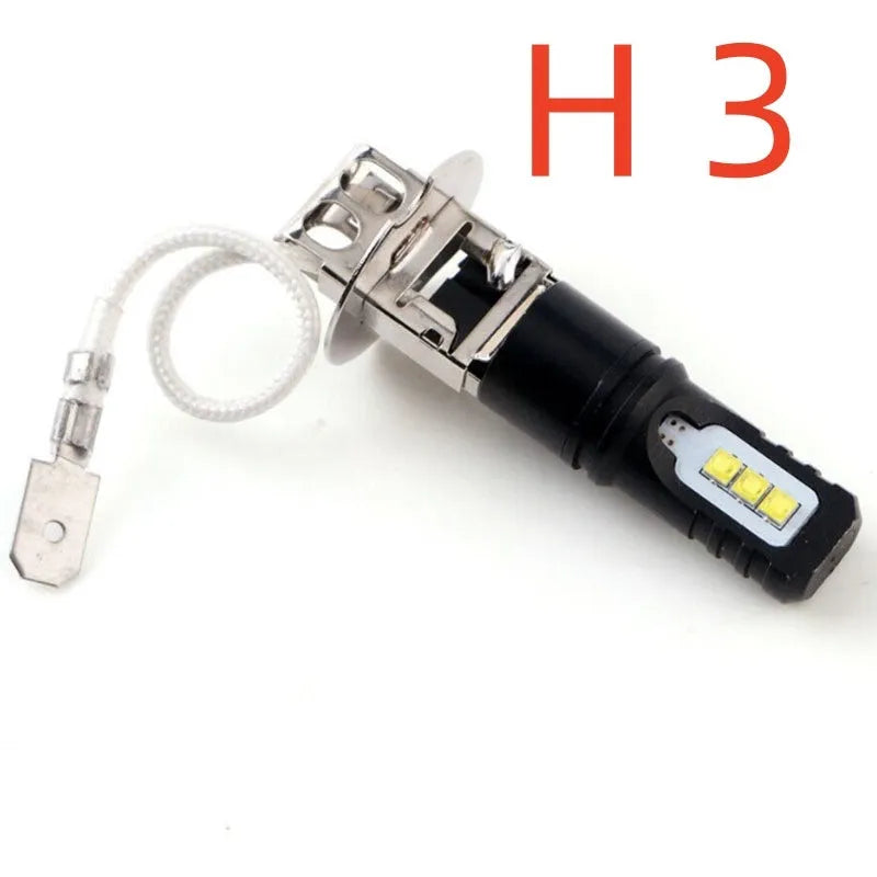 Aluminium alloy car fog light bulb with H1 H3 compatibility and 6500K white light output