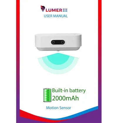 White magnetic USB rechargeable LED night light with touch buttons for dimming and colour temperature adjustment