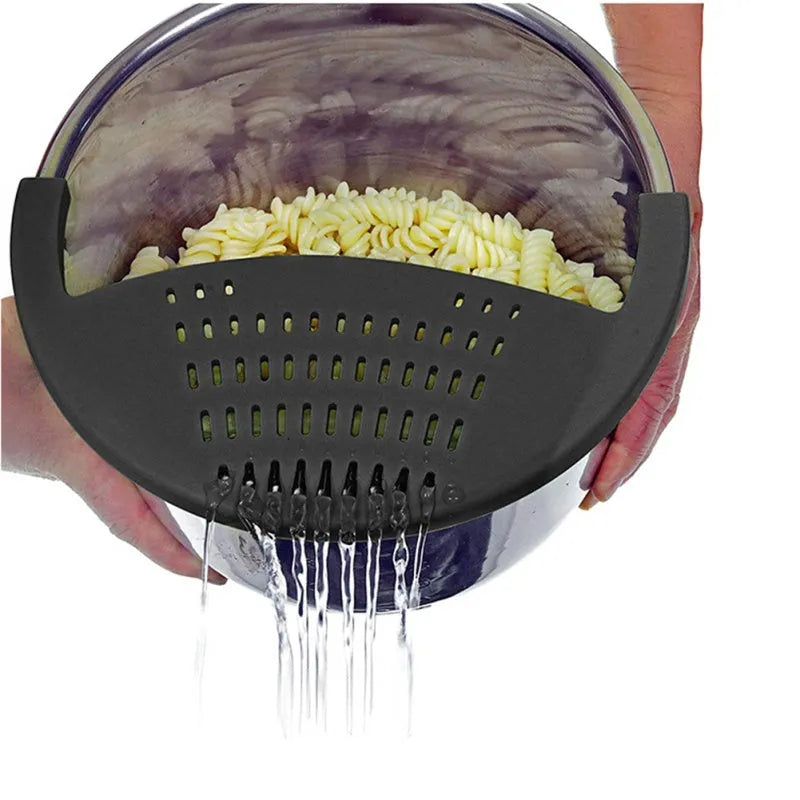 Silicone food oil drainer 245x145mm snap-on pot strainer for pressure cooker liner in black, green or red