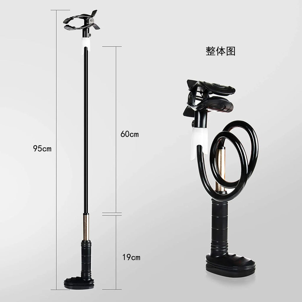 95cm aluminium alloy and ABS ventilator hose bracket for bedside mounting in black or white