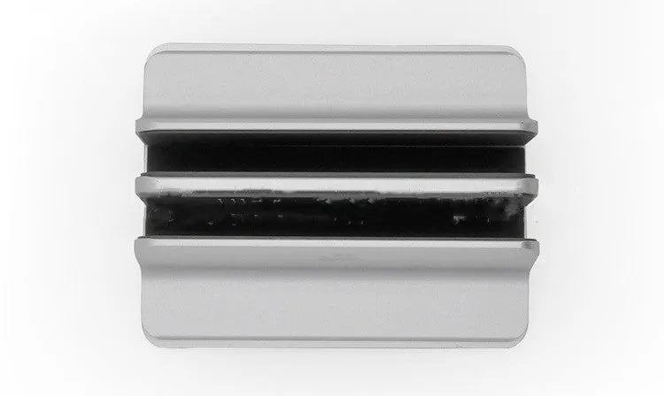 Aluminium alloy laptop vertical bracket base in silver finish, 12x15x4.7cm