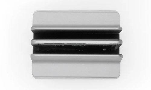 Aluminium alloy laptop vertical bracket base in silver finish, 12x15x4.7cm