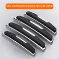 Four black silicone car door bumper strips for edge protection, each measuring 9.5cm by 2cm.