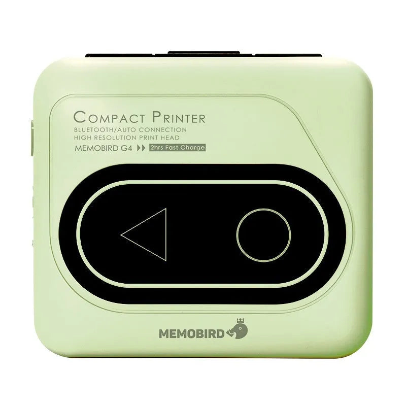 Portable avocado green Bluetooth thermal mini printer for mobile phone photo and text printing
