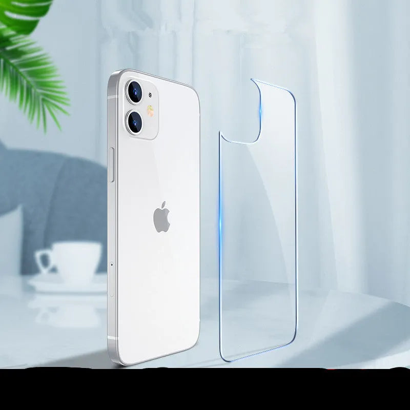 Tempered glass film set for iPhone 12 and 11 Pro showing front screen and camera lens film options