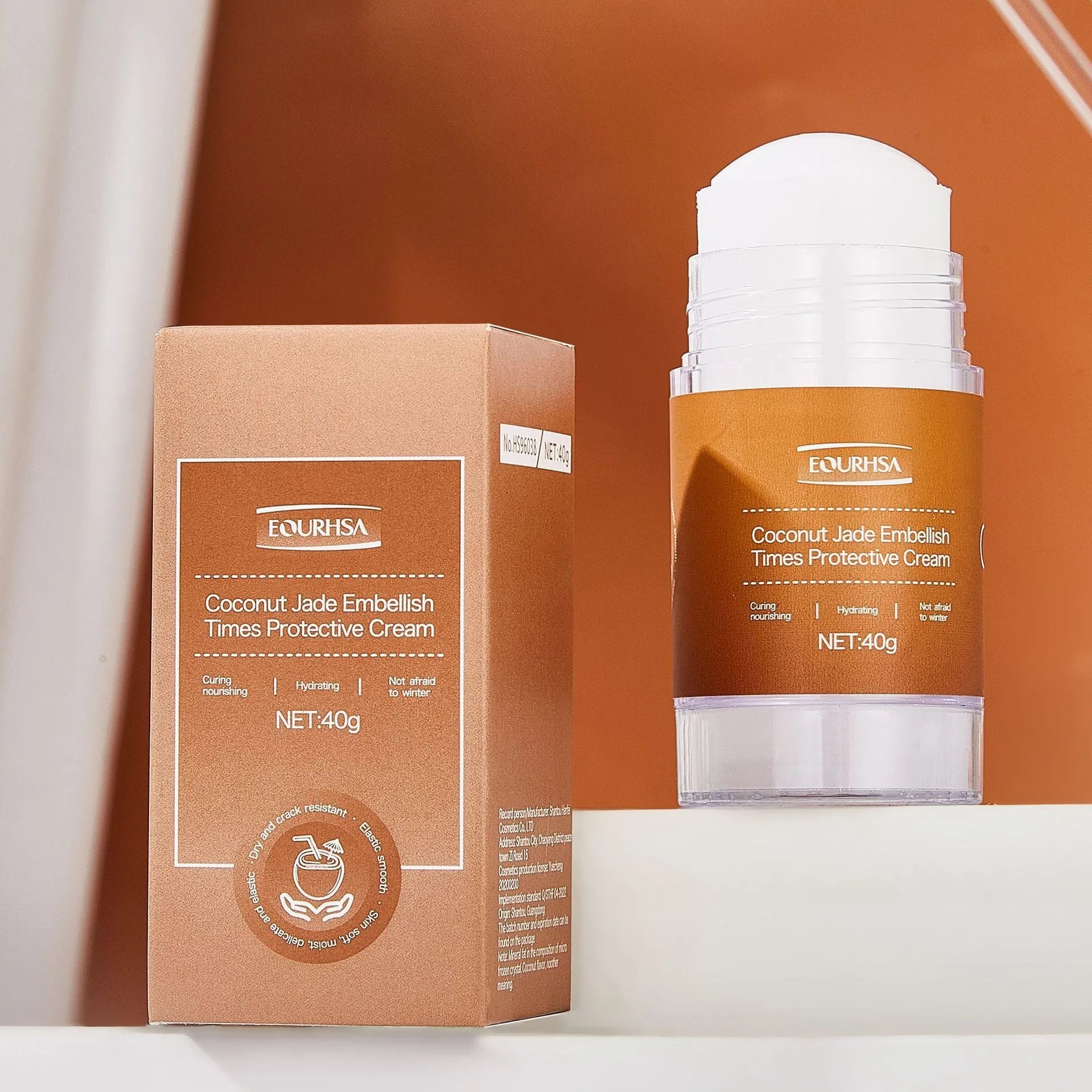 Moisturiser solid stick balm for hands and feet shown with eight scent options