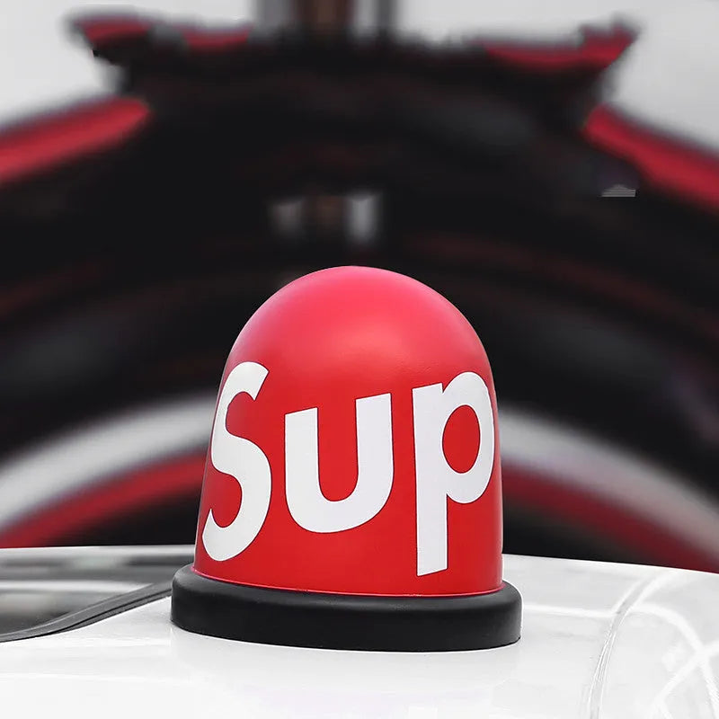 Creative car roof ornament 10cm x 8.5cm x 10cm in Red SUP or Black SUP with 2 3M adhesive stickers