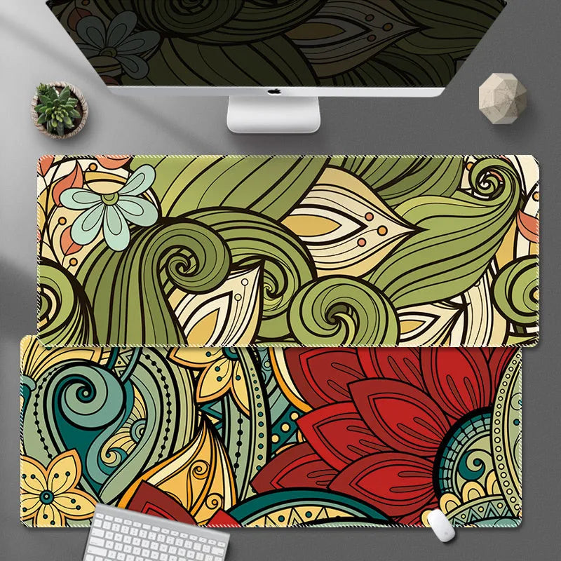 XXL black red non-slip mouse pad in 800x300mm or 900x400mm size with 3mm, 4mm or 5mm thickness