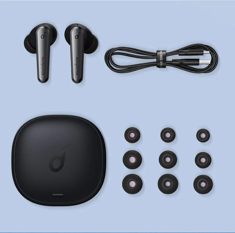Creative wireless Bluetooth headset speaker in egg blue with ear hook design and charging compartment