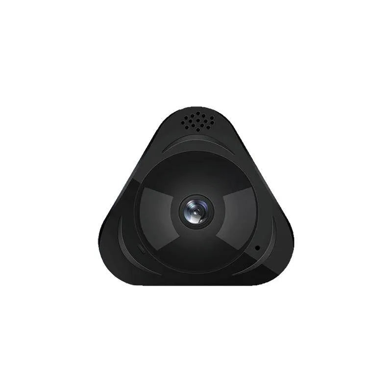 Indoor smart security camera with 360-degree pan tilt control and 6-metre night vision in black plastic