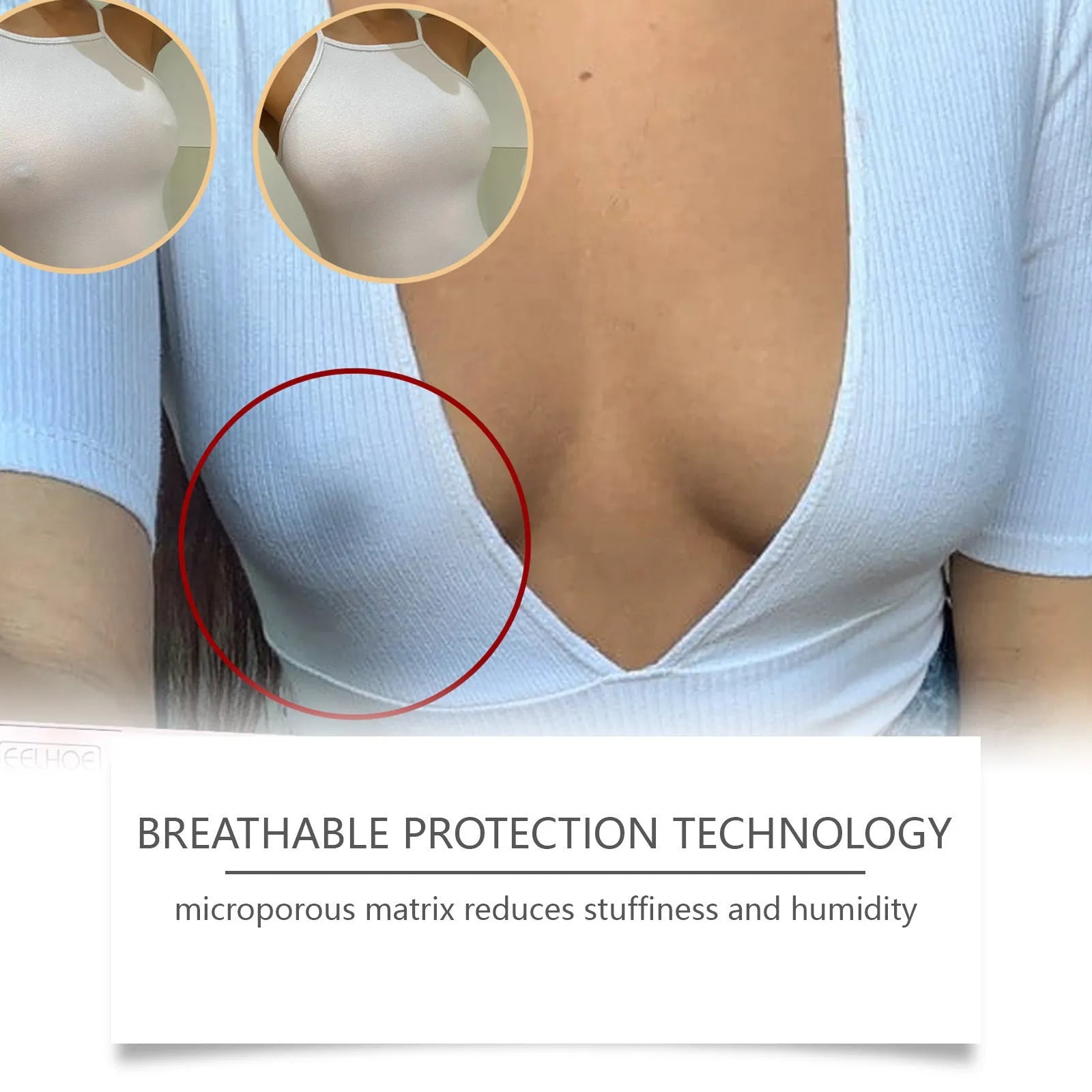 Hydrogel chest patches for invisible nipple coverage during breastfeeding
