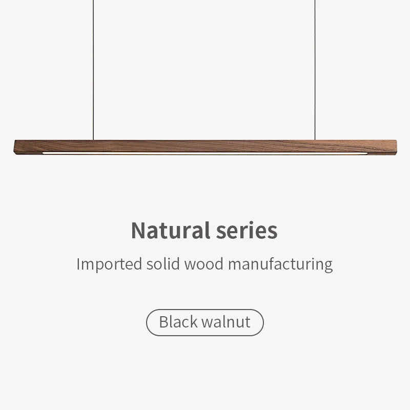 Japanese Style solid wood walnut ceiling light, wooden chandelier with PVC shade, 80cm to 150cm