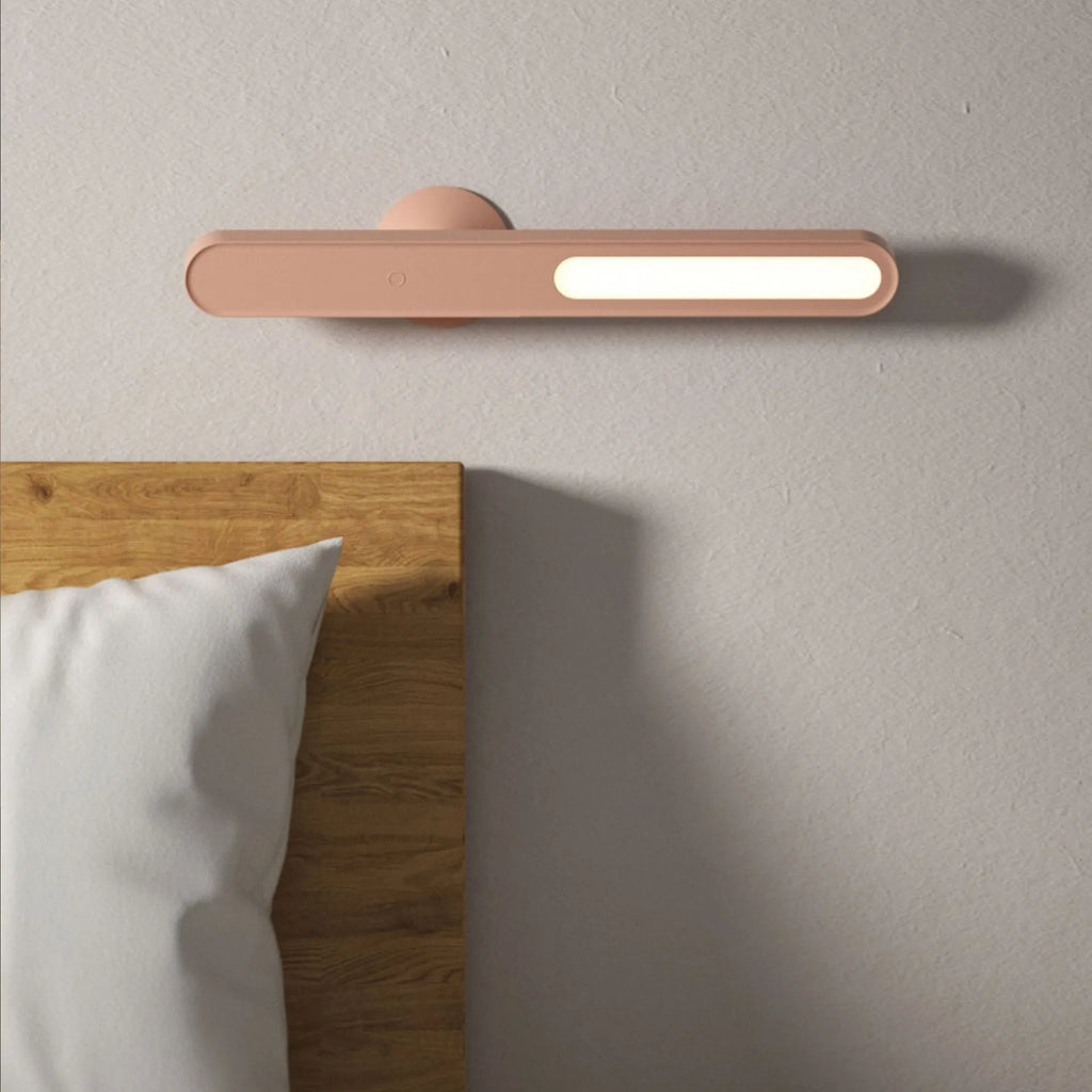 Geometric white desk lamp with magnetic base and touch controls for reading and ambient lighting