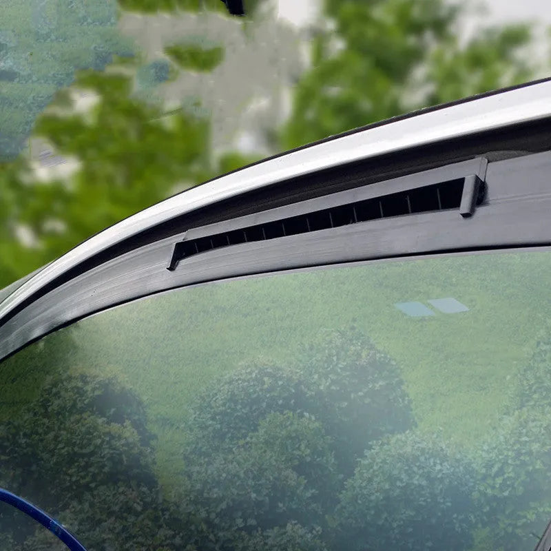 Black and white USB-powered car ventilation fan for vehicle interior air circulation