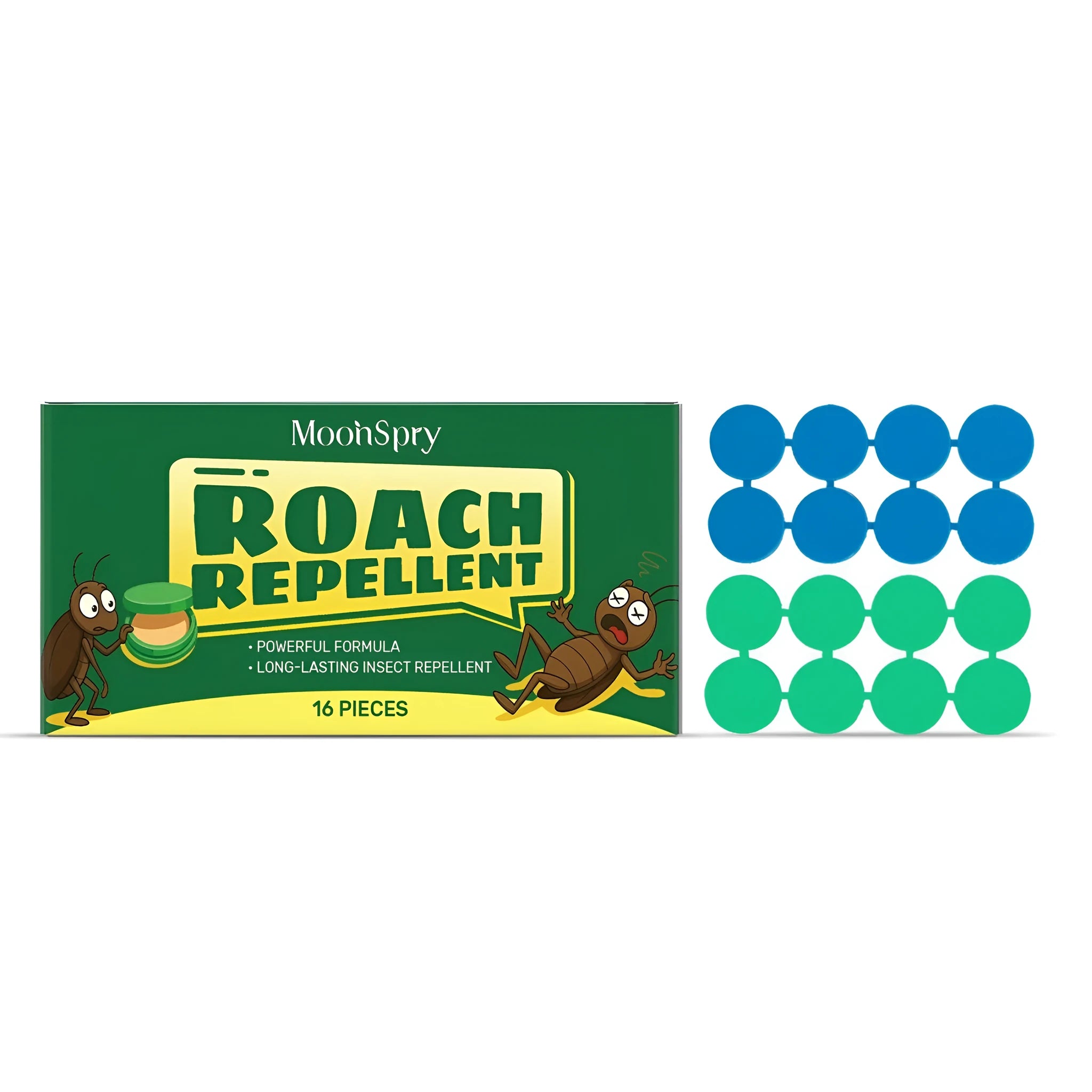 Box of 16 cockroach bait gel units with adhesive pads for pest control