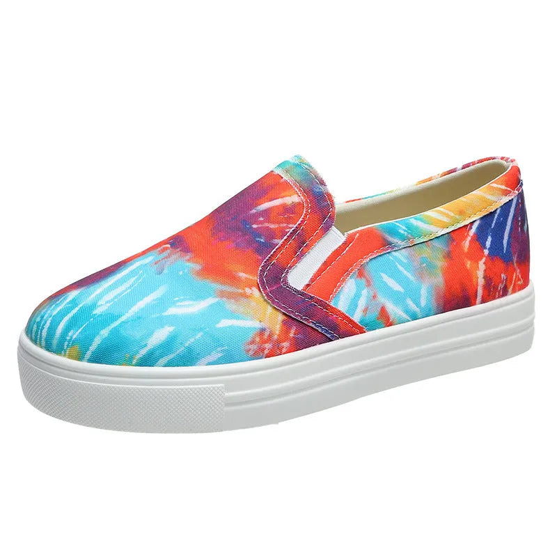 Women's casual canvas shoes in multiple colours with flat rubber soles