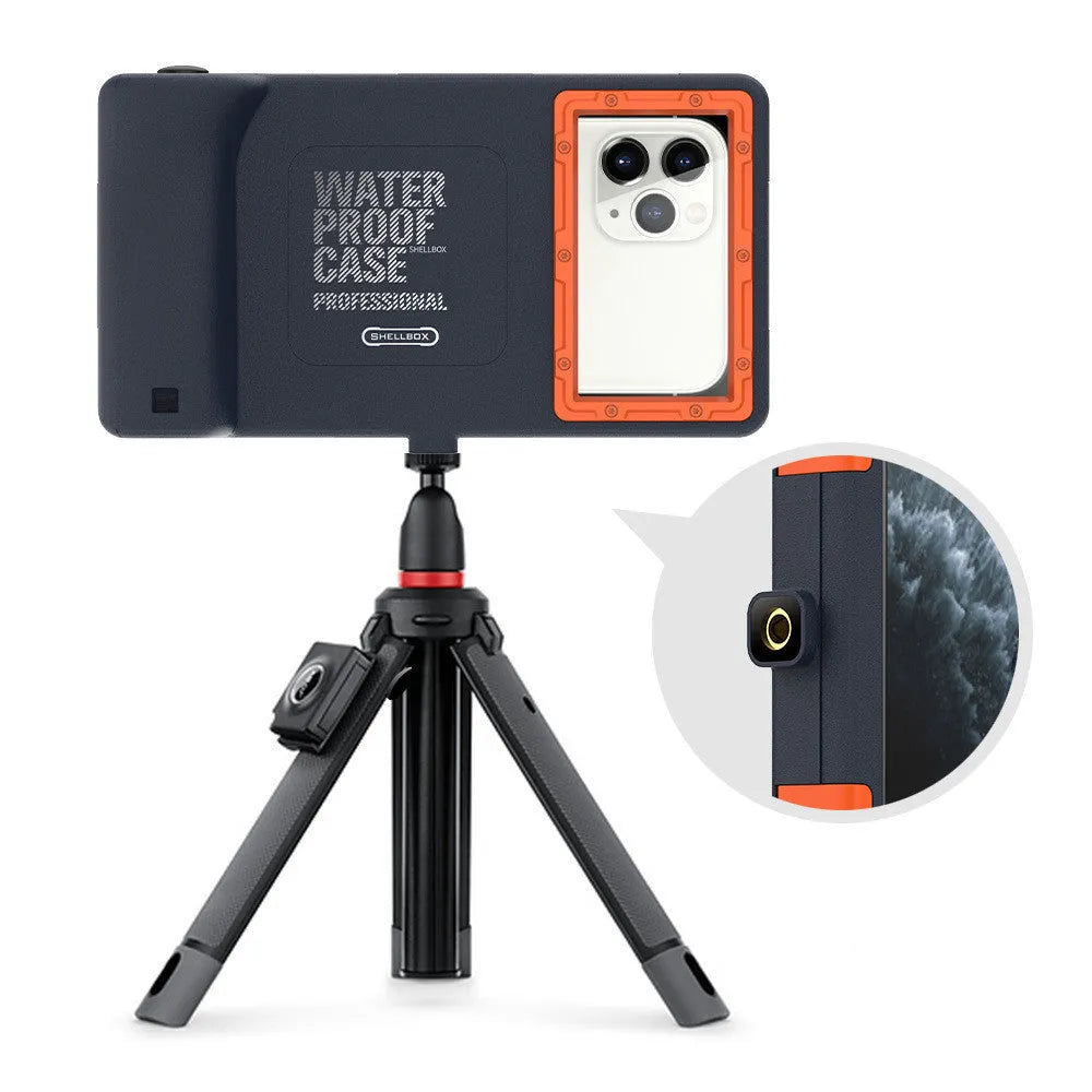 Orange universal waterproof phone case for iPhone and Samsung smartphones